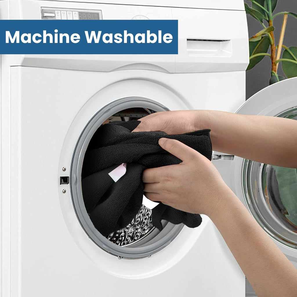 DAN RIVER 12-Pack Black Microfiber Towels – Ultra Absorbent, Lint-Free & Streak-Free Cleaning Rags for Home, Car & Kitchen - Must-Have Cleaning Essentials - 12" x 12"