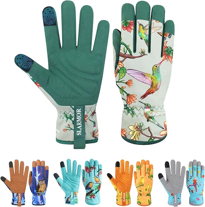 Leather-Gardening-Gloves for Women,Thorn-Proof Work-Gloves for Weeding,Digging,Planting,Pruning Yard garden Gloves