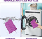6 Pack Mop Refill Pads for PowerMop Multi-Surface and Wood Mop Pads Refill, Washable & Reusable Microfiber Spray Cleaning (Purple)