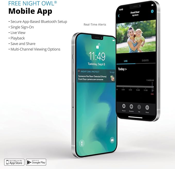 Night Owl 2-Way Audio 12 Channel DVR Video Home Security Camera System with (8) Wired 4K HD Indoor/Outdoor Deterrence Cameras and 2TB Hard Drive (Add up to 4 Wi-Fi Cameras) (8 Camera)