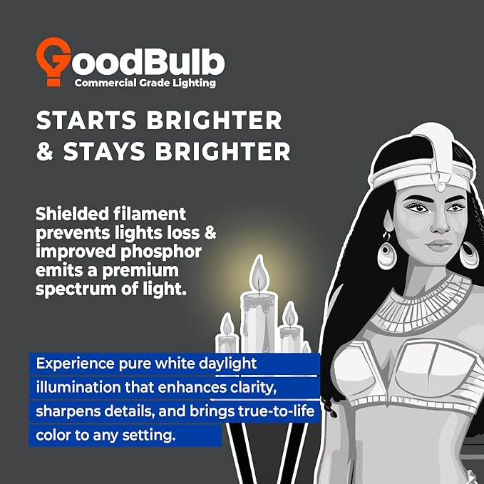 GoodBulb 42 Watt CFL Light Bulbs 4 Pin GX24Q-4 Base 5000K Daylight 42W High Output 3200 Lumens Triple Tube Compact Fluorescent Light Bulbs Plug-in 10 Pack