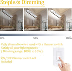 Ralbay Modern Chrome Bathroom Vanity Lights 5 Color Temperature 6 Lights Dimmable Acrylic Modern LED Bathroom Vanity Lighting Fixtures Chrome