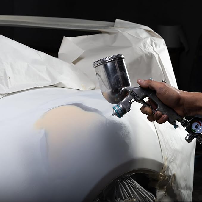 Custom Shop Premium 1K Acrylic Non-Sanding Primer Sealer Paint, Color White, 1 Gallon - Fast Drying, Ready-To-Spray, Apply Over Automotive Primer Surfacers, Sanded Finishes - Topcoat Urethane, Enamel