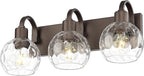 Emliviar 3-Light Bathroom Light Fixtures Over Mirror for Living Room, Hallway, Farmhouse Oil Rubbed Bronze Vanity Light with Water Grain Globe Glass, YCE237BG-3W ORB