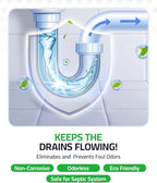 PEQUA INDUSTRIES Main Line Cleaner - Heavy-Duty Main Drain Opener for Drain Pipes, Sewer Lines and Septic Tanks, Dissolves Hairs and Organic Matter, Safe for All Septic Systems (1 Gallon (Pack of 3))