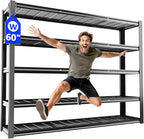 60" W x 72" H x 24" D Garage Shelving Heavy Duty,5 Tier Adjustable Metal Shelves Storage Rack,3030 LBS Large Industrial Shelving Unit for Basement,Warehouse,Garage Organization