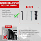 Wall Mount Tool Storage Rack, Garage Organization, Heavy Duty Garage Storage Tool Organizer, Garden Tool Wall Hooks and Hangers, Hold Up to 350lbs Black 2Pack