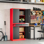 Yizosh Metal Garage Storage Cabinet with Locking Doors and Adjustable Shelves,- 71" Tool Storage Cabinet with 1 Drawer for Garage,Office,Warehouse