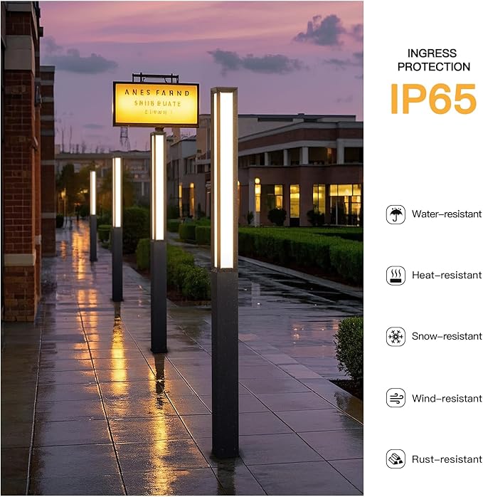 Path Light, 92" Pathway Lights, Wired Outdoor Modern Landscape LED Bollard Driveway Lighting, IP65 Waterproof Aluminum High Voltage Floor Lamp for Walkway Lawn Patio Yard Garden Decoration