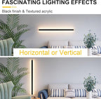 Aipsun Outdoor Wall Lighting 1 Pack, Black LED Exterior Sconces 3000K,31.5inch Modern Outdoor Wall Light Fixtures for House Courtyard Balcony Porch