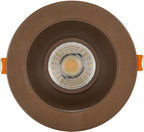 Maxxima 4 in. Ultra Thin Recessed Anti-Glare LED Downlight, Canless IC Rated, 1000 Lumens, 5 Color Temperature Selectable 2700K/3000K/3500K/4000K/5000K, Dimmable, Bronze Trim, 90 CRI, J-Box Included