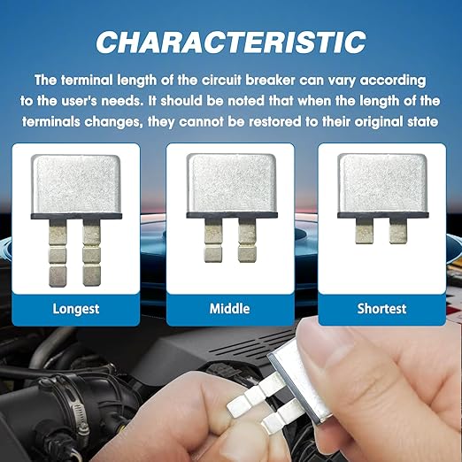 GLOSO E311 UCB Automotive Circuit Breaker, Type 1, Snap Off 3 Sections ATC Balde Terminal（20A,5 Pack）