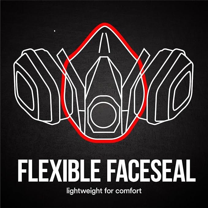 3M P95/OV Paint Project Reusable Respirator 6211, Medium Size, NIOSH-APPROVED Organic Vapor Cartridge & P95 Rated Filters, Lightweight, Flexible, Thermoplastic Faceseal For Comfort (6211P1-DC)