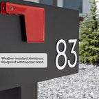 Adoorn 4 Inch Mailbox Numbers - Number 6, Silver Color, Each Sold Individually, Premium Metal Self Stick Address Numbers, Weatherproof Mailbox Numbers for Outside