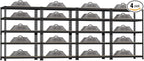 4 Packs 35.5" W x 16" D x 71" H Adjustable Garage Storage Shelves - 5-Shelf Heavy Duty Shelving Unit, Metal Utility Storage Organizer Racks for Warehouse Pantry Closet Kitchen, Black