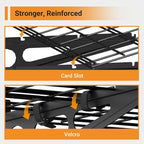 2x4 ft Garage Shelving, 2-Pack Wall-Mounted Shelves for Garage, Kitchen, Pantry Storage, 400 lbs Total Load Capacity Wall Shelving, Black