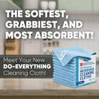 12" x 12" MW Pro Multi-Surface Microfiber Cleaning Cloths | Blue - 12 Pack | Premium Microfiber Towels for Cleaning Glass, Kitchens, Bathrooms, Automotive, Supplies & Products