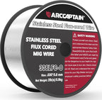 ARCCAPTAIN Stainless Steel Flux Cored Wire E308LFC-O .030-Diameter MIG Welding Wire Stainless Steel Wire with Low Splatter Compatible With Lincoln Miller Forney Harbor MIG Welder 2-Pound