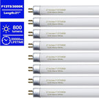 8 Pack 21 Inch T5 Fluorescent Light Bulb 13 Watt F13T5/WW Compatible with Sylvania Satco Philips GE Under Cabinet Tube Light Warm White 800 Lumen G5 Base 8 Count