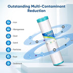 PUREPLUS 5 Micron 20" x 4.5" RFN20BB Whole House Iron & Manganese Reduce Water Filter Replacement Cartridge, Replacement for FM25B, RFFE20-BB, CFRFFE-20BB, 1 Pack