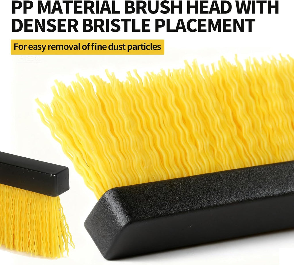 18”Push Broom Brush for Floor Cleaning with 60” Long Handle and Stiff Bristles, Heavy Duty Brush for Shop, Deck, Garage, Concrete,Indoor and Outdoor Broom