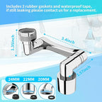 1080° Swivel Faucet Extender, Heavy Duty Rotating Sink Extension, Universal Swivel Multifunctional Robotic Arm, Rotating Splash Filter Extension Faucet Aerator for Kitchen Bathroom-4 Pcs