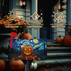 Halloween Pumpkin Magnetic Mailbox Covers Standard Size 18 x 21 Van Gogh's Starry Night Mailbox Wraps Cover Oil Painting Decorations Post Box Cover for Garden Yard Outdoor Decor