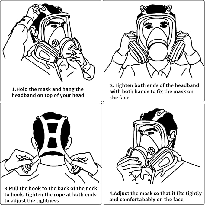 Half & Full Face Respirator Mask with Filters, Gas Masks for Construction Work, Paint, Dust, Spray, Welding, Sanding