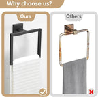 TQKAG 5-Pieces Matte Black Bathroom Hardware Accessories Set 23.6" SUS304 Stainless Steel Towel Bar Set Wall Mounted Square Toilet Paper Holder with Shelf