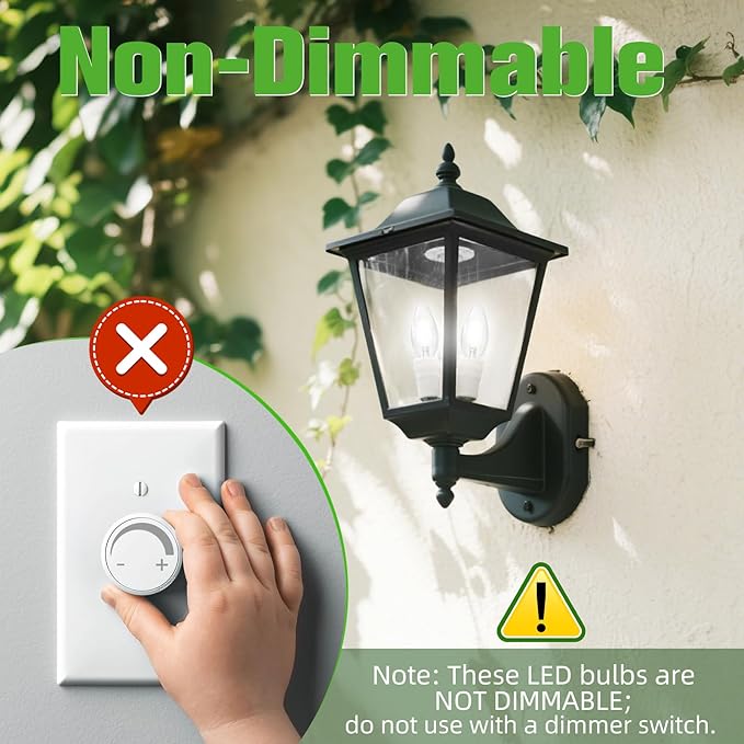 E26 Base Candelabra LED Light Bulbs 5000K Daylight, 6W, 60 watt Equivalent, E26 LED Bulb Non-Dimmable, B10 Chandelier Candle Light Bulbs, 90+CRI, 600LM, Cear Glass, 6 Pack