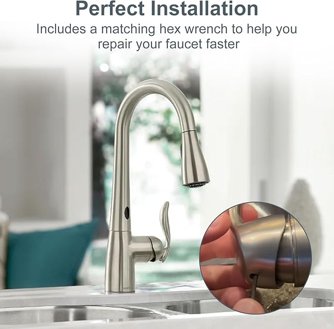 10Pcs Kitchen Faucet Parts for Moen 155023 Screw Kit,Stainless Steel Screws for Kitchen Faucet Handle Repair & Faucet Replacement Parts,Compatible with Moen Single Handle Faucet