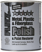 Flitz Multi-Purpose Metal Polish Paste - 2lb Can of USA-Made Chrome Polish - Works on Stainless Steel, Aluminum, Plastic, Jewelry and Cars - Non-Abrasive Cleaner & Rust Remover (12 Pack)