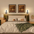 Joosenhouse Modern LED Wall Sconce Dimmable Wall Mounted Lamp Set of 2, Black 3000K Warm White Wall Lamp, Hardwired Bathroom Vanity Light, Indoor Wall Lights for Hallway, Bedroom, Study, Living Room.