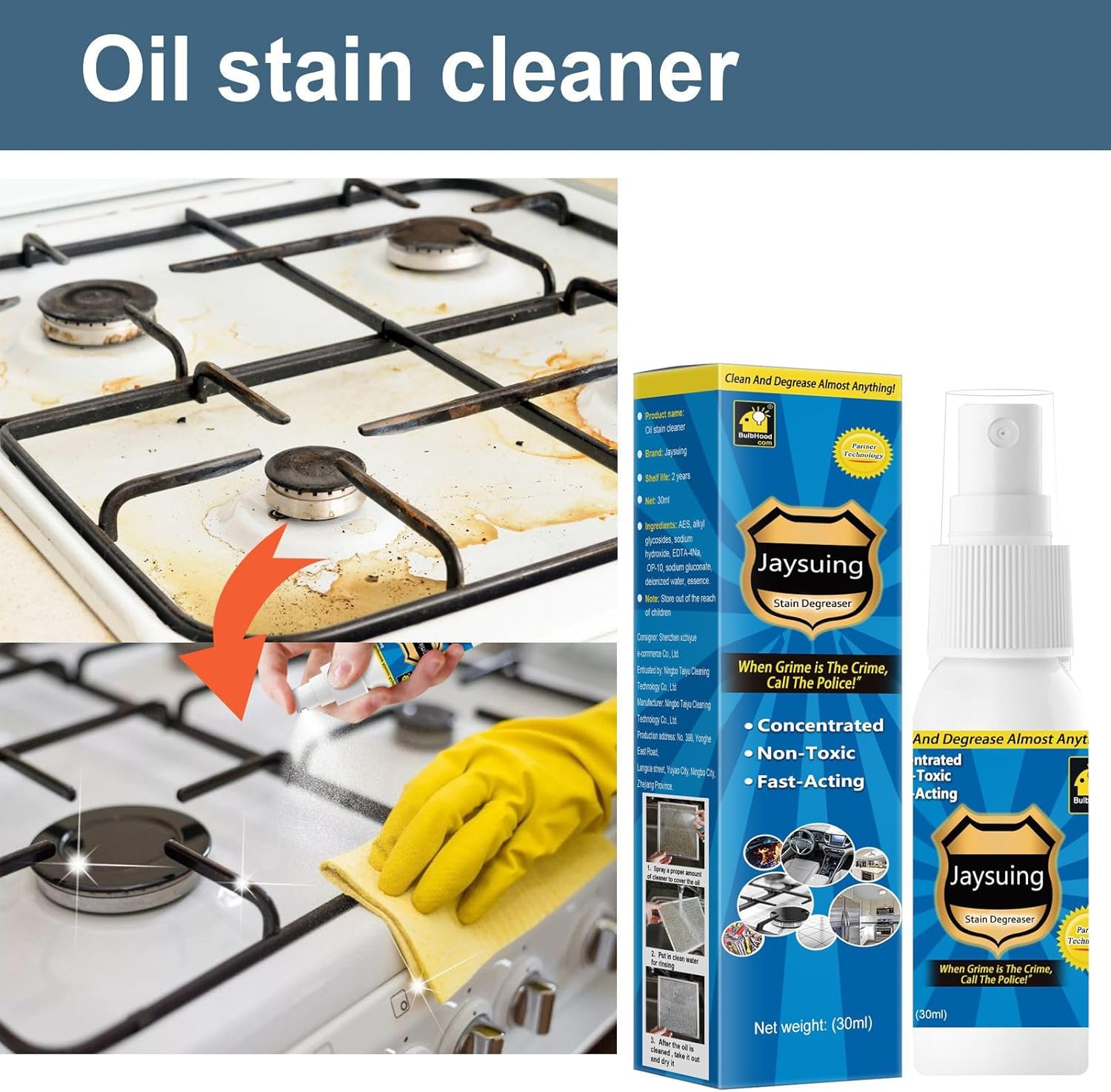 2Pack All Purpose Cleaner Spray, Magic Degreaser,Kitchen Cleaner Spray Degreaser