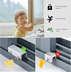 Window Locks, 4 Sets Sliding Security Window Lock with Key for Vertical & Horizontal Sliding Windows & Sliding Doors, Adjustable Window Locks Security Window Stoppers for Patio Bedroom Home and Office