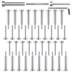 CKE 20 Pairs Invisible Cable Railing Kit, T316 Stainless Steel 1/8" Invisible Receiver and Swage Stud End for 2"x2", 4"x4" Wood/Metal Post, Invisible Deck Stair Cable Railing Hardware Tensioner CR31