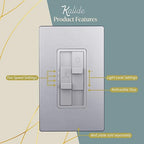 TOPGREENER Kalide Combo Dimmer Switch with 3-Speed Fan Control, Light and Fan Combination Switch, Single Pole, 2.5A, 200W LED/CFL, Neutral Wire Not Required, TGDSFS3-SV, Silver