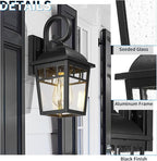 Front Porch Lights Outdoor Wall Lights Exterior Wall Sconce, Matte Black Exterior Light Fixtures Waterproof Farmhouse Outdoor Lighting Fixtures for House Garage Porch Patio 2 Pack