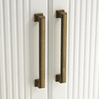 10 Pack 6.3 Inch(160mm) Hole Center Antique Brass Modern Cabinet Pulls Kitchen Cabinet Handles Kitchen Cabinet Hardware Timeless Drawer Pulls for Dresser Cupboard Wardrobe, A-Brass(6.3x10)