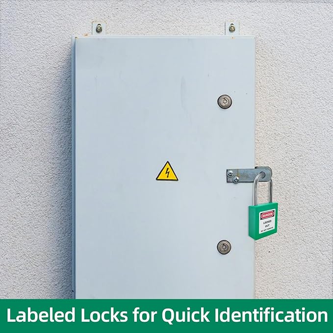 Lockout Tagout Locks Set-10pcs Green Loto Locks, Lockout Locks Keyed Different,2 Keys Per Lock,OSHA Compliant Lock Out Tag Out Padlocks, Safety Padlocks for Electrical Lockout Tag Out Kit