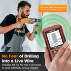 Stud Finder Wall Scanner 5-in-1 Upgraded Chip FOGZUVR -Wall Detector Detect Wood/Metal/AC Wire/Pipe, Wire finder LCD Display & Audio Alarm for Edge/Center Precision, Red Inferno(Without 9V Batteries)