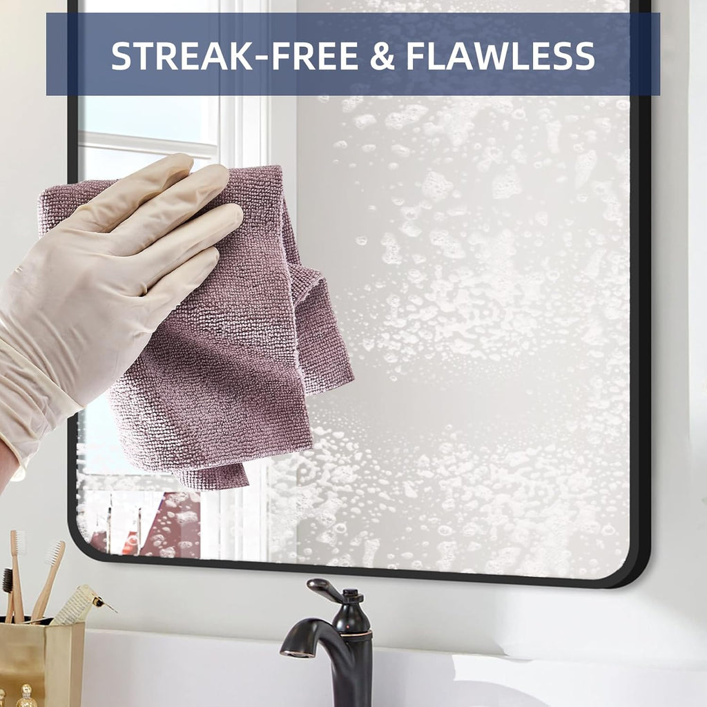 & PLUSH Microfiber Cleaning Cloth Roll - 50 Pack, Tear Away Microfiber Towels, 12" x 12", Reusable, Washable, Streak Free, Ultra Absorbent Dish Rags for Car, Home, Garage or Shop (Grey)