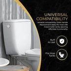 RAVINE Premium Modern Luxury Universal Toilet Handle Replacement, Majestic Collection. Toilet Lever Replacement, Easy Install (Nickel, Side Mount)