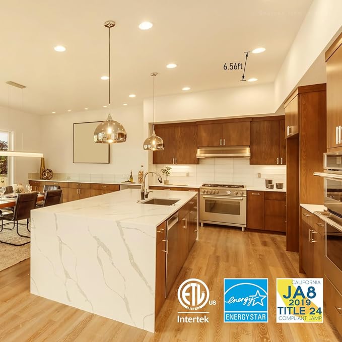 TORCHSTAR Premium Series 6 Inch Ultra-Thin LED Recessed Light with Junction Box, 13.5W Dimmable LED Canless Recessed Ceiling Lights Slim, ETL & ES Listed, CRI90, 2700K Soft White, White, Pack of 6