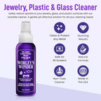 Worley's Wonder Jewelry & Glass Cleaner (4 Ounce Spray Bottle) - Jewelry Cleaner Spray for Gold, Silver, Diamonds, Gemstones, Glass, Marble, Electronics (Pack of 48)