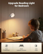 LED Wall Mounted Lights, Rechargeable Wall Sconces Lamp, 3 Color Temps & Remote and Touch, 360°Rotation Dimmable Cordless Wall Light for Study Bedroom Reading Bedside(White, 1 Pack)