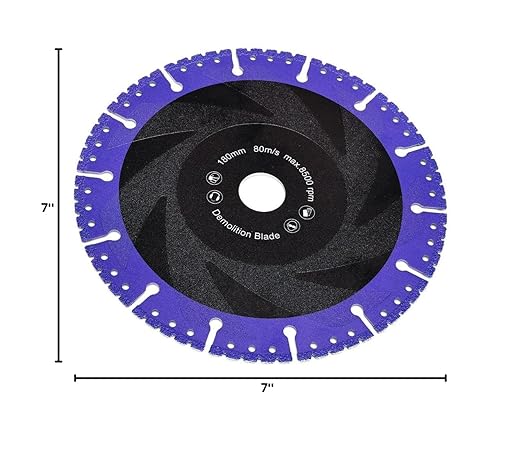 YIJING 7 Inch Diamond Blade - Metal Cutting Wheel for Rebar, Sheet Metal, Angle Iron, Stainless Steel
