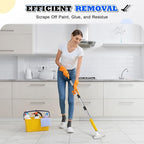 DIYSELF Scraper Tool 5.4ft (65in) Adjustable Floor Scraper Long Handle Heavy Duty Paint Scraper 4 Inch Razor Blade Scraper for Windows Glass Cleaning Shower Gum Tile Scraper Ceiling Scraper