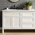 JOY DECOR Cabinet Pulls – 12-3/5 Inch Hole Center, Brushed Brass, 2 Pack, Zinc Alloy Cabinet Handles for Drawers & Cupboard – Vintage Style Hardware for Kitchen, Bathroom, Dresser, Furniture Makeover