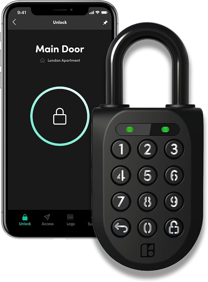 igloohome New Smart Padlock 2 (SP2), The Toughest Smart Padlock – Generate Access from Anywhere with The Mobile app (iOS/Android) – No WiFi Needed, Waterproof & Rechargeable